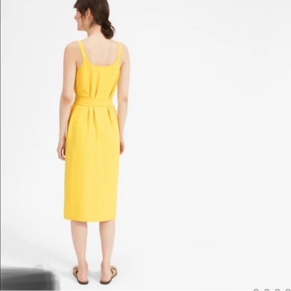 NWT Everlane Size 4 Yellow Japanese GoWeave Tank Wrap Midi Dress $100 - Picture 2 of 8